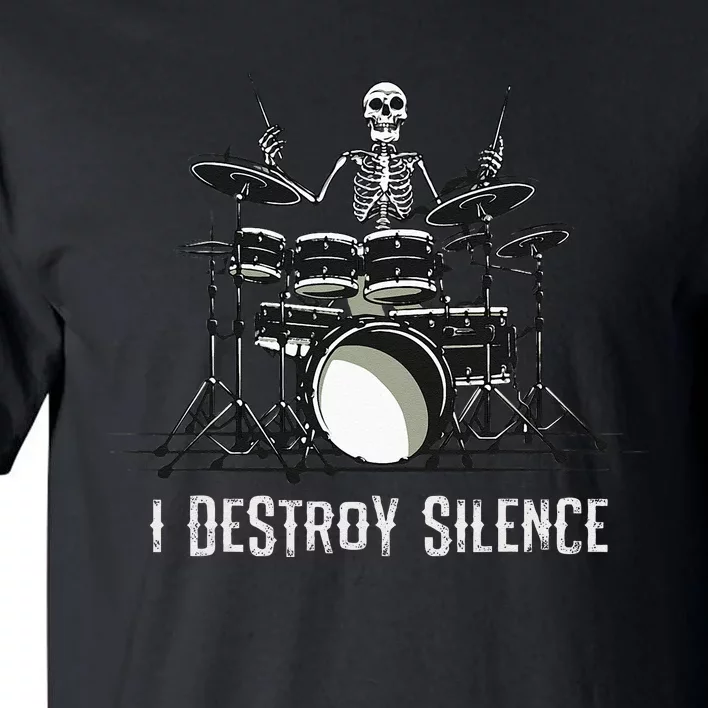 Skeleton Drummer Skull Drum Set Metal Rock Band Tall T-Shirt