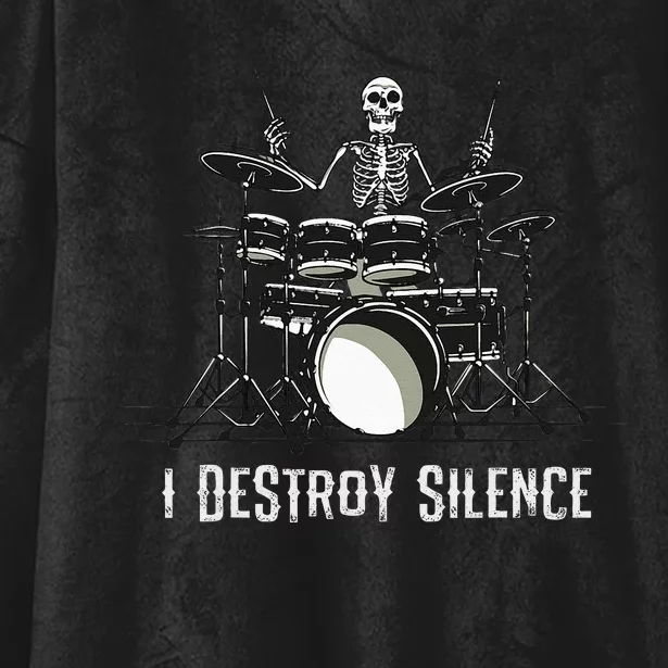 Skeleton Drummer Skull Drum Set Metal Rock Band Hooded Wearable Blanket