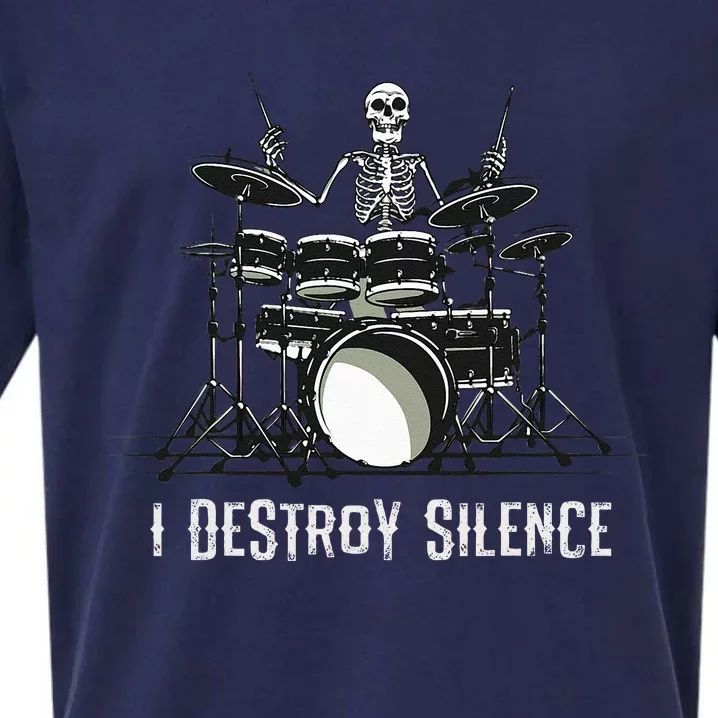 Skeleton Drummer Skull Drum Set Metal Rock Band Sueded Cloud Jersey T-Shirt