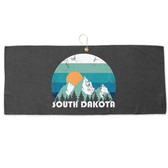 South Dakota State Retro Vintage Large Microfiber Waffle Golf Towel