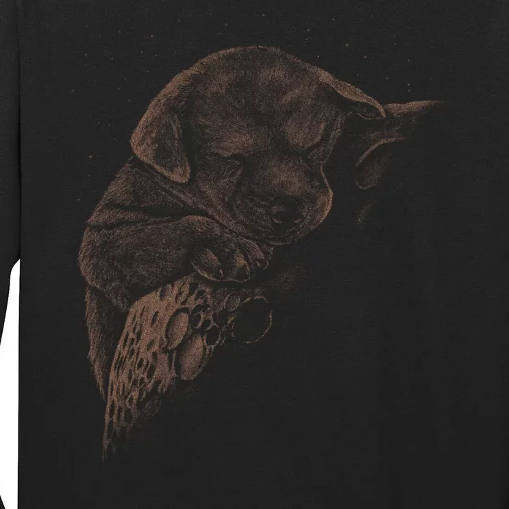 Sweet Dog Sleeping On Moon Tall Long Sleeve T-Shirt