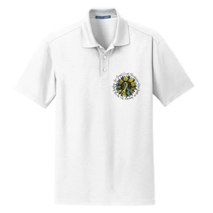 Sunflower Down Syndrome Awareness Down Syndrome Parent Love Doesn't Count Dry Zone Grid Performance Polo