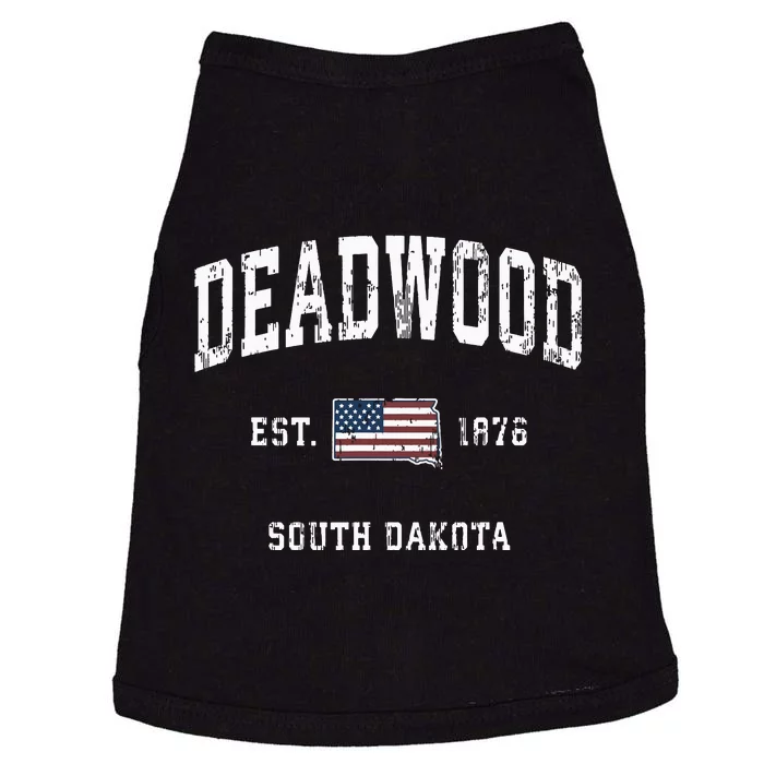 South Dakota Sd Vintage American Flag Sports Design Doggie Tank