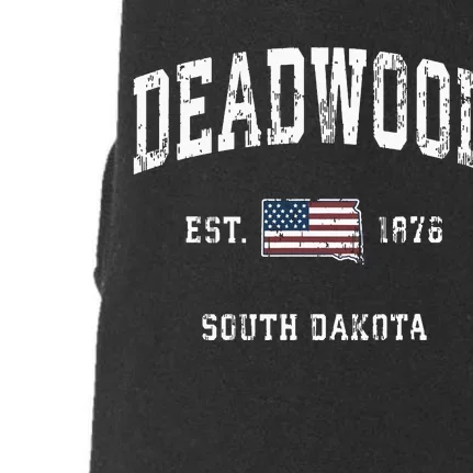 South Dakota Sd Vintage American Flag Sports Design Doggie 3-End Fleece Hoodie