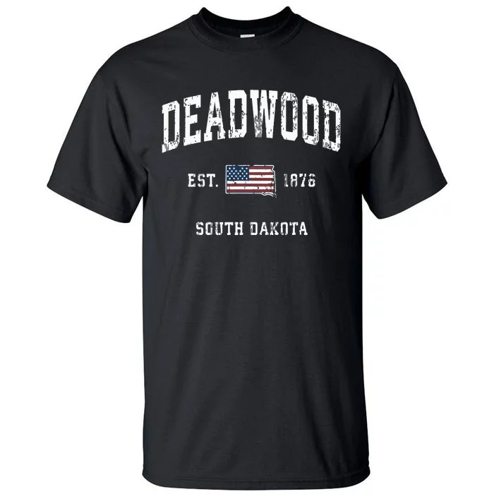 South Dakota Sd Vintage American Flag Sports Design Tall T-Shirt