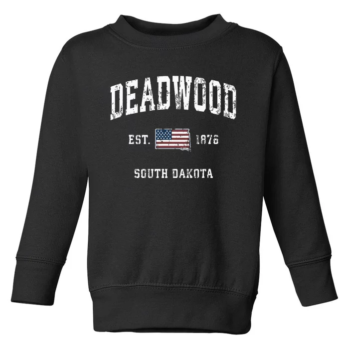 South Dakota Sd Vintage American Flag Sports Design Toddler Sweatshirt