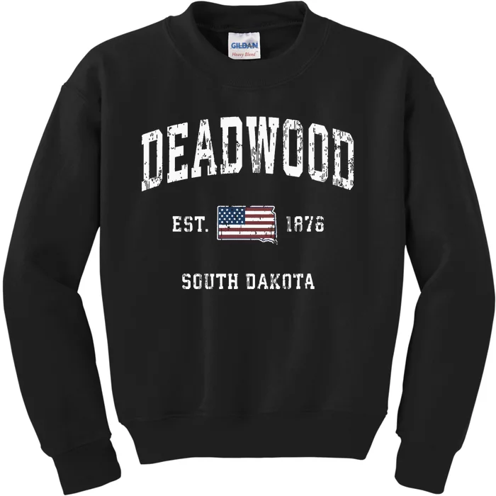 South Dakota Sd Vintage American Flag Sports Design Kids Sweatshirt