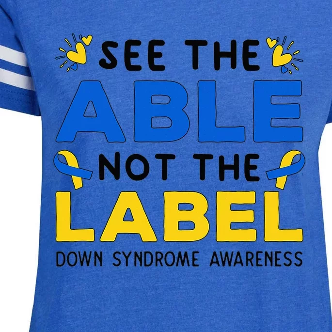 Support Down Syndrome Awareness See The Able Not The Label Enza Ladies Jersey Football T-Shirt