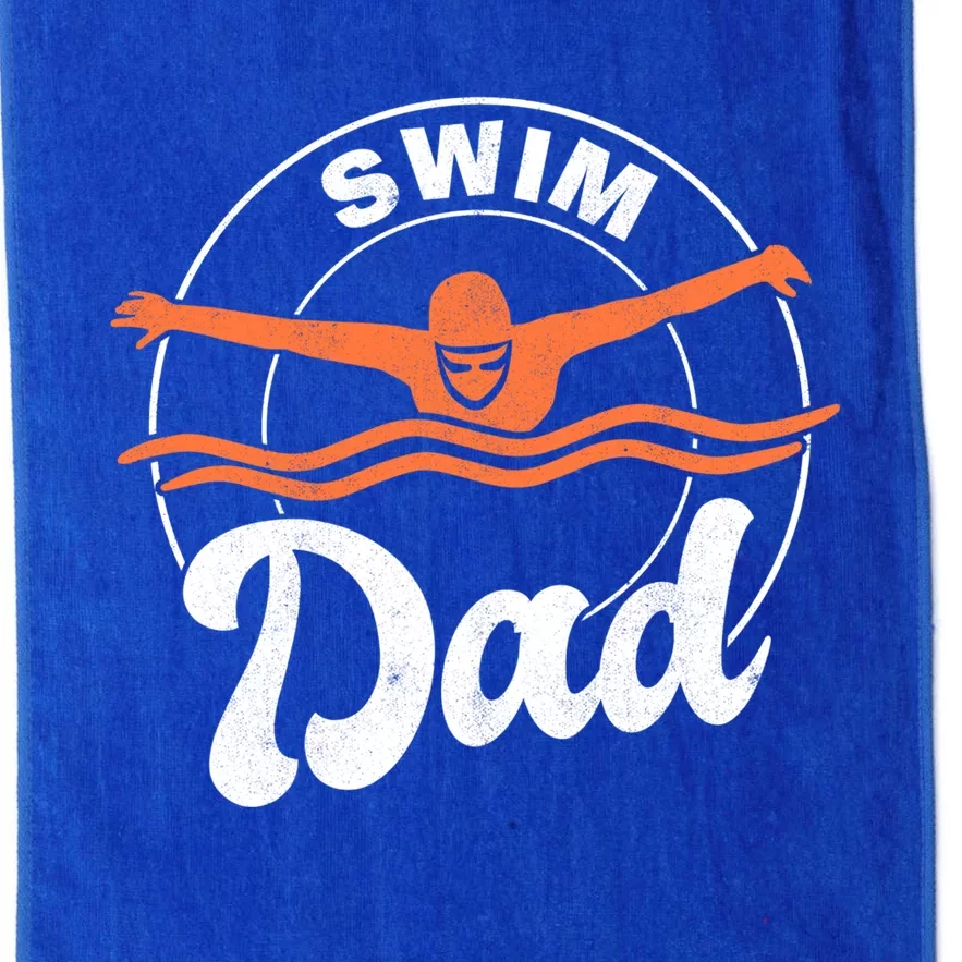 Swim Dad Swim Athlete Swimmer Father Swimming Cute Gift Platinum Collection Golf Towel