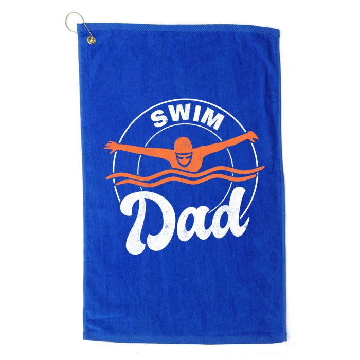 Swim Dad Swim Athlete Swimmer Father Swimming Cute Gift Platinum Collection Golf Towel