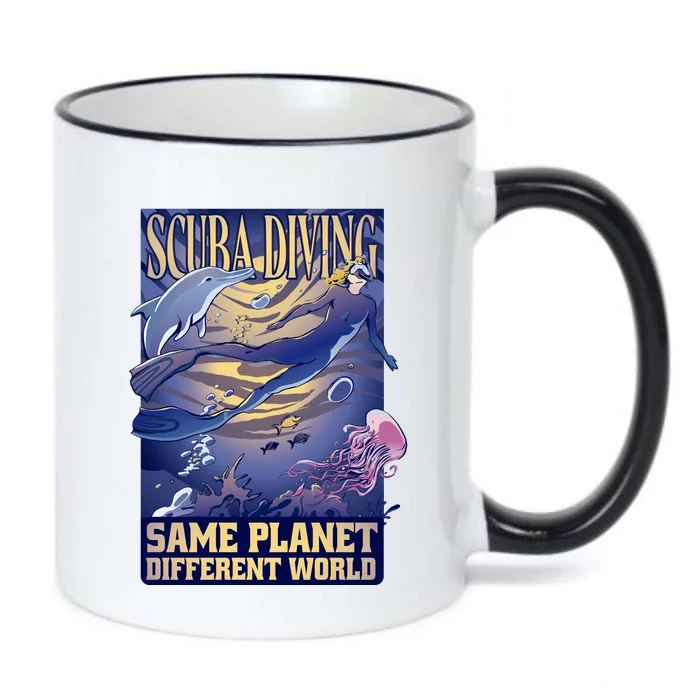 Scuba Diving Same Planet Different World Black Color Changing Mug