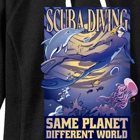 Scuba Diving Same Planet Different World Women's Fleece Hoodie