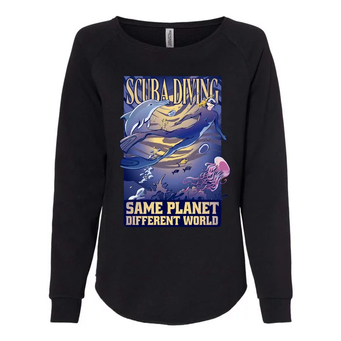 Scuba Diving Same Planet Different World Womens California Wash Sweatshirt