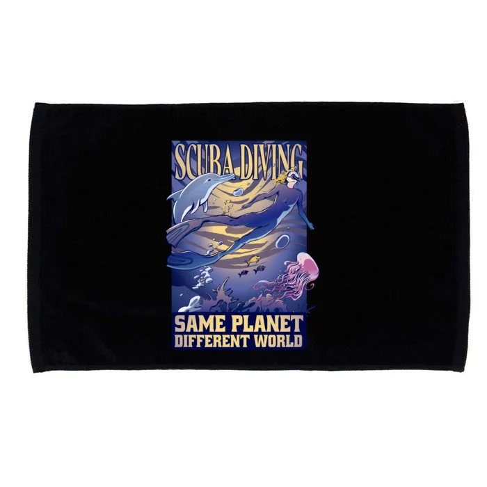 Scuba Diving Same Planet Different World Microfiber Hand Towel