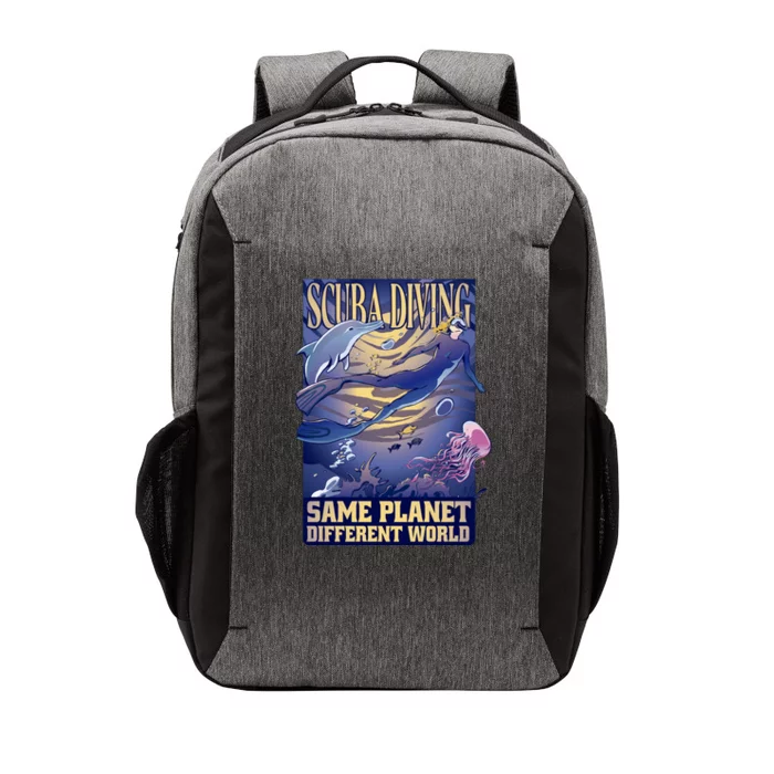 Scuba Diving Same Planet Different World Vector Backpack