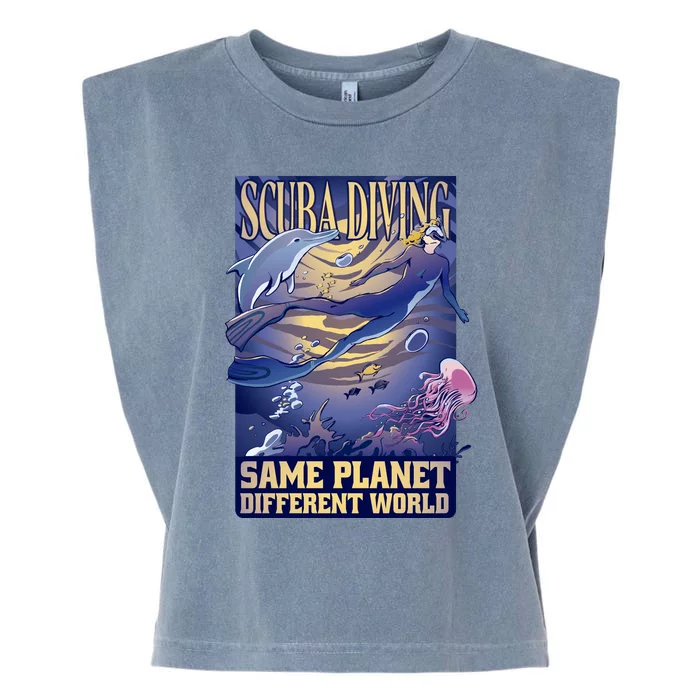 Scuba Diving Same Planet Different World Garment-Dyed Women's Muscle Tee