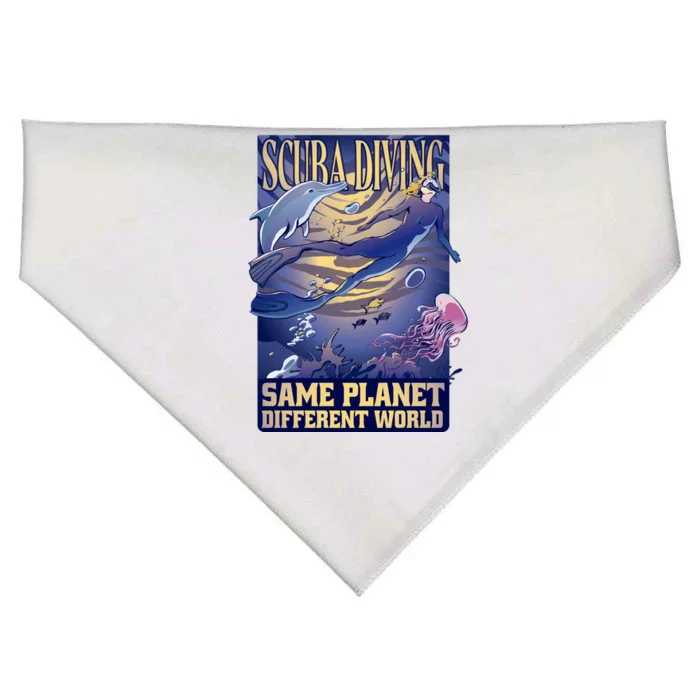 Scuba Diving Same Planet Different World USA-Made Doggie Bandana