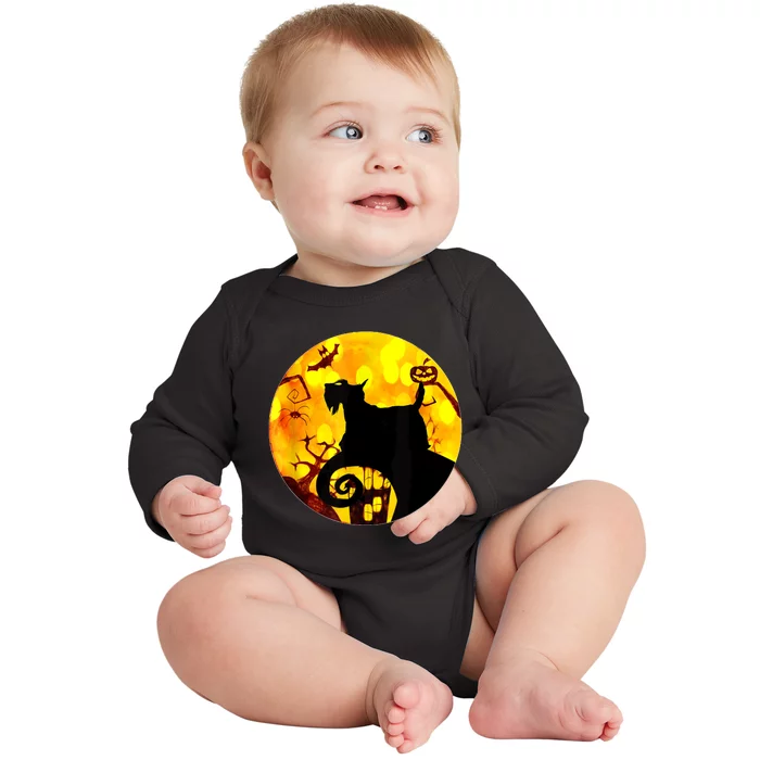 Scottie Dog Scary And Moon Funny Halloween Adults Costumes Baby Long Sleeve Bodysuit