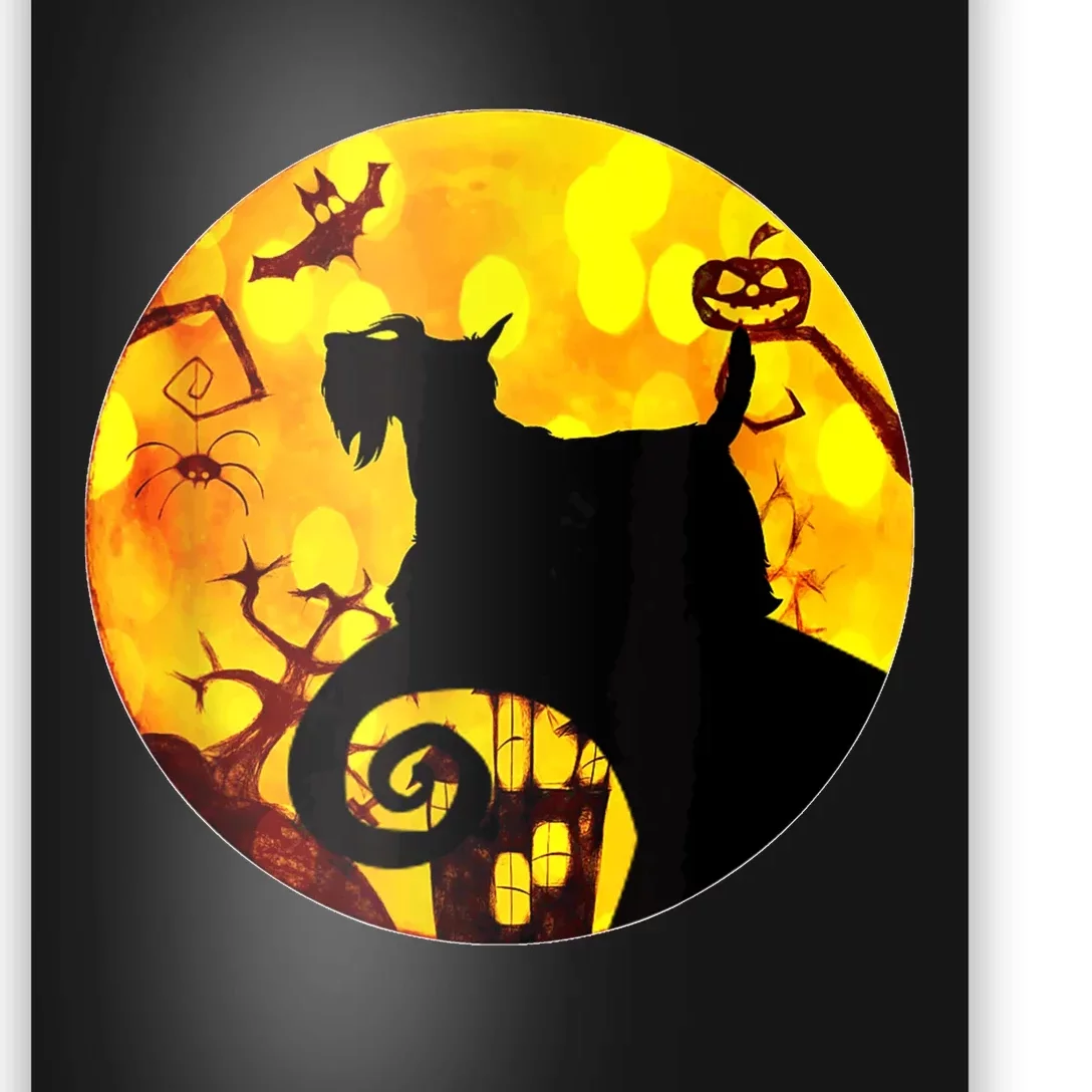 Scottie Dog Scary And Moon Funny Halloween Adults Costumes Poster