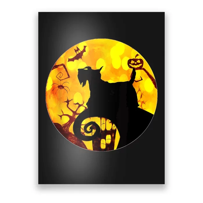 Scottie Dog Scary And Moon Funny Halloween Adults Costumes Poster