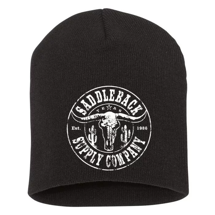 Saddleback Desert Skull White Logo Lightweight Short Acrylic Beanie