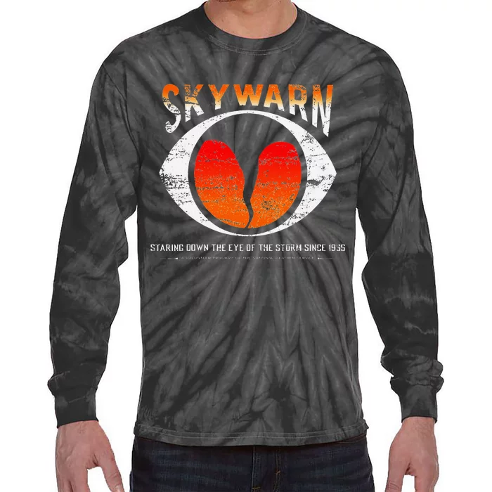 Skywarn Distressed Tie-Dye Long Sleeve Shirt