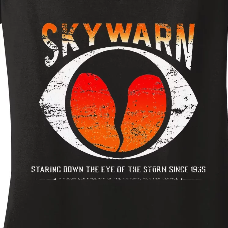 Skywarn Distressed Women's V-Neck T-Shirt