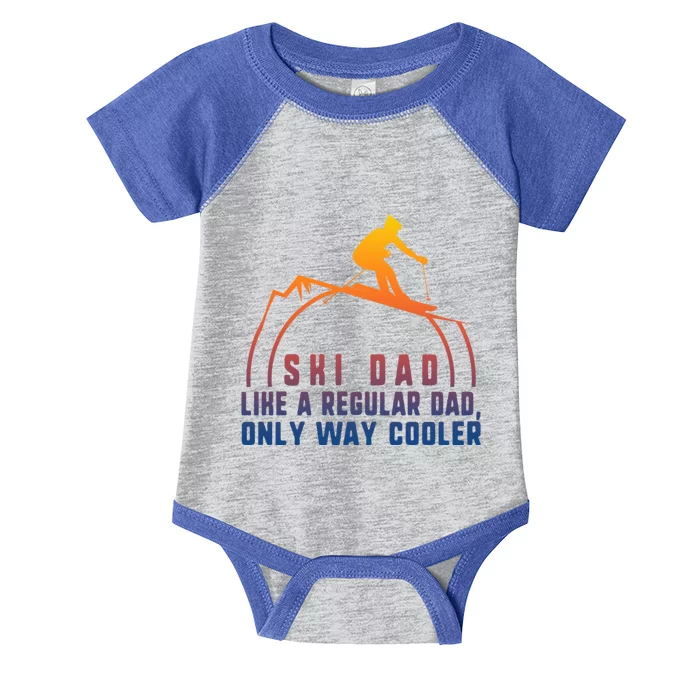 Ski Dad Skiing Daddy Papa Grandpa Cool Snowboarding Father Funny Gift Infant Baby Jersey Bodysuit