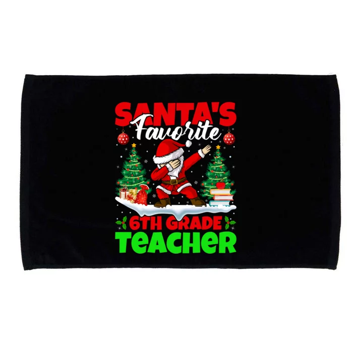 Santa Dabbing Santas Favorite 6Th Grade Teacher Christmas Gift Microfiber Hand Towel