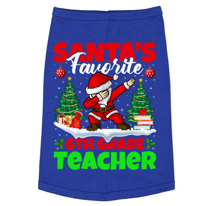 Santa Dabbing Santas Favorite 6Th Grade Teacher Christmas Gift Doggie Tank