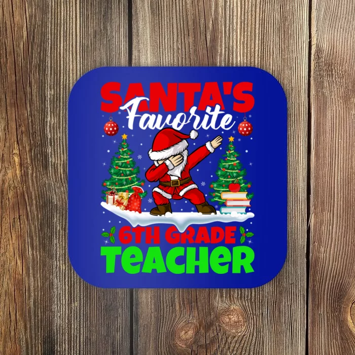 Santa Dabbing Santas Favorite 6Th Grade Teacher Christmas Gift Coaster