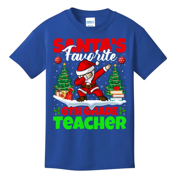 Santa Dabbing Santas Favorite 6Th Grade Teacher Christmas Gift Kids T-Shirt