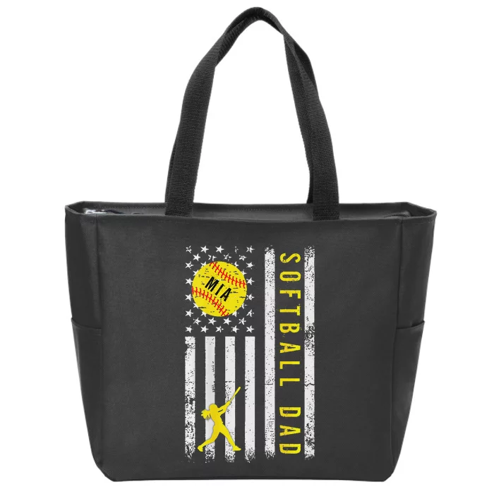 Softball Dad Zip Tote Bag