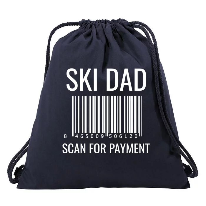 Ski Dad Scan For Payt Ski Dad Funny Gift Ski Dad Gift Drawstring Bag