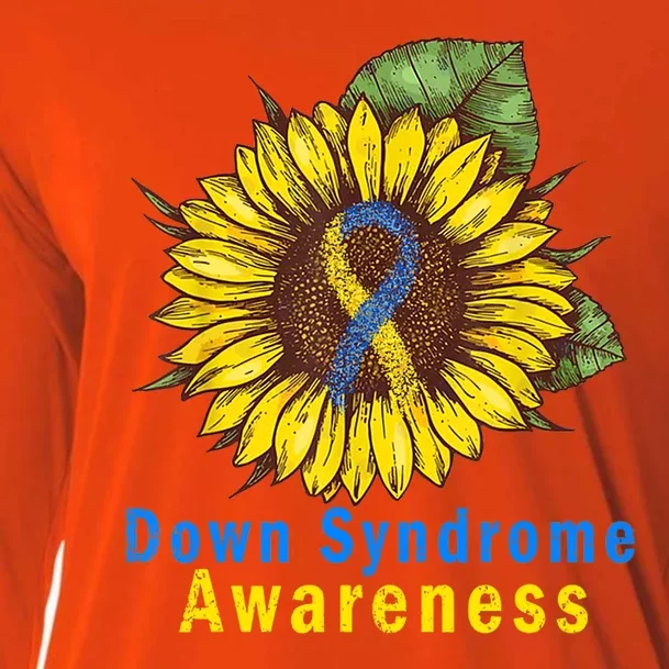 Sunflower Down Syndrome Awareness Cooling Performance Long Sleeve Crew