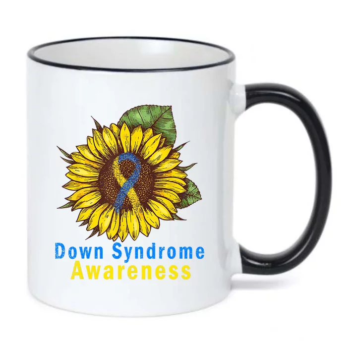 Sunflower Down Syndrome Awareness Black Color Changing Mug