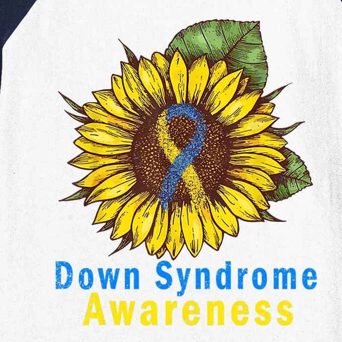 Sunflower Down Syndrome Awareness Baseball Sleeve Shirt