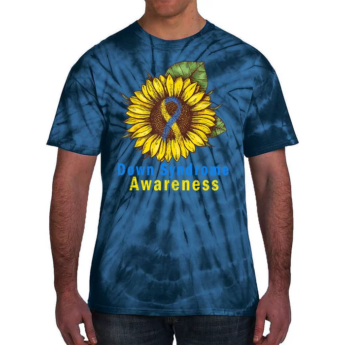 Sunflower Down Syndrome Awareness Tie-Dye T-Shirt