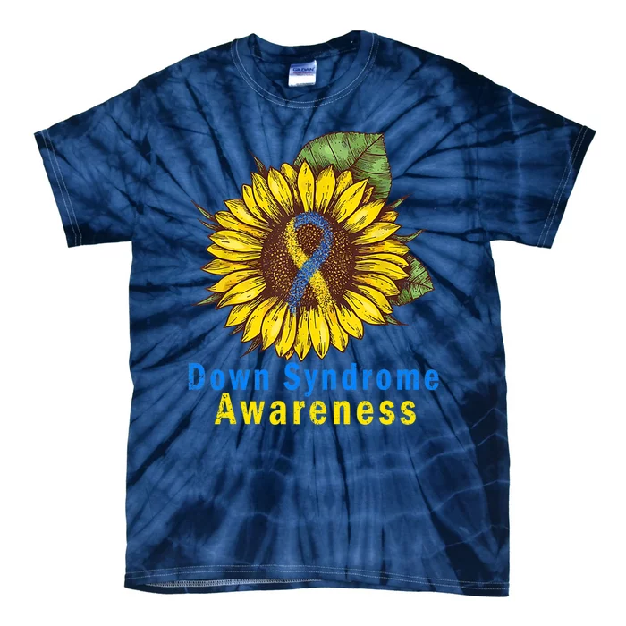 Sunflower Down Syndrome Awareness Tie-Dye T-Shirt