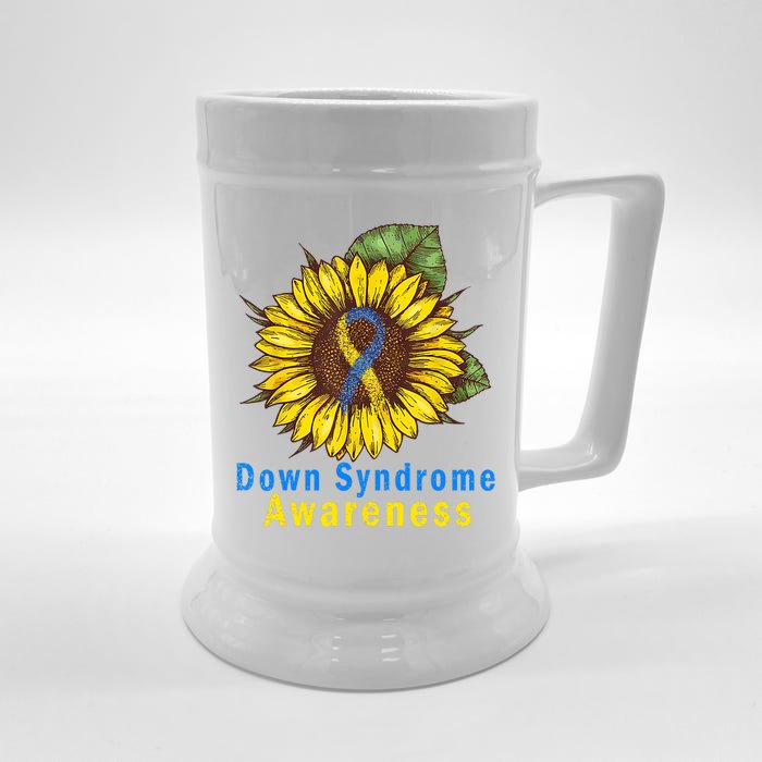 Sunflower Down Syndrome Awareness Front & Back Beer Stein