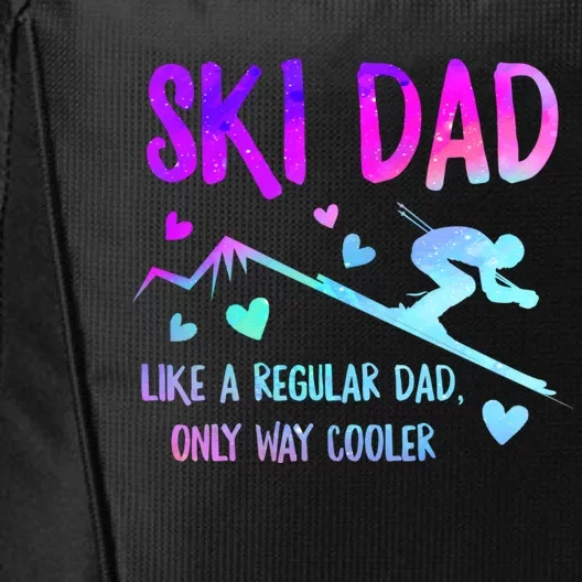 Ski Dad Skiing Daddy Papa Grandpa Cool Snowboarding Father Gift City Backpack