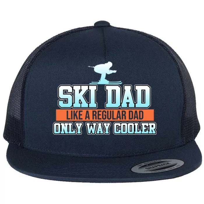 Ski Dad Skiing Skier Snowboard Winter Sports Graphic Gift Flat Bill Trucker Hat