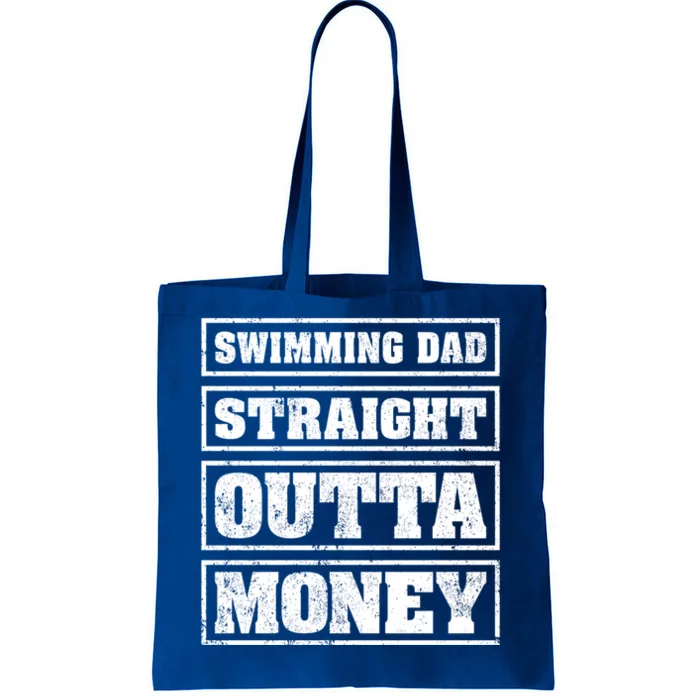 Swimming Dad Straight Outta Money Funny Swimming Fathers Day Cute Gift Tote Bag