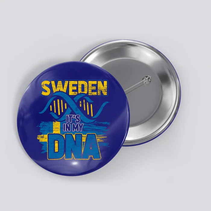 Sverige Dna Swedish Flag Sweden Great Gift Button