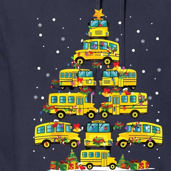 Student Delivery School Bus Driver Christmas Xmas Tree Premium Hoodie