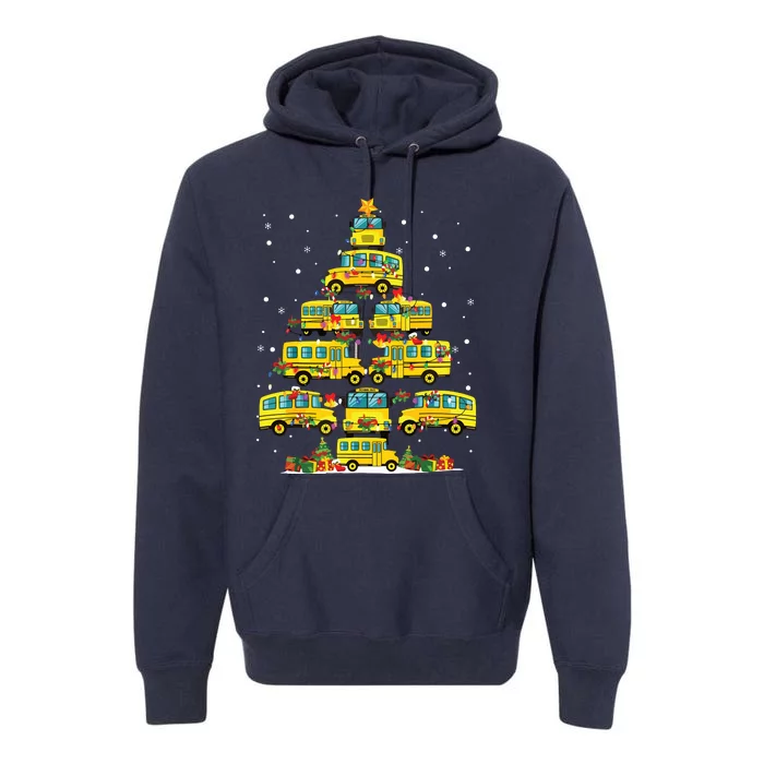 Student Delivery School Bus Driver Christmas Xmas Tree Premium Hoodie