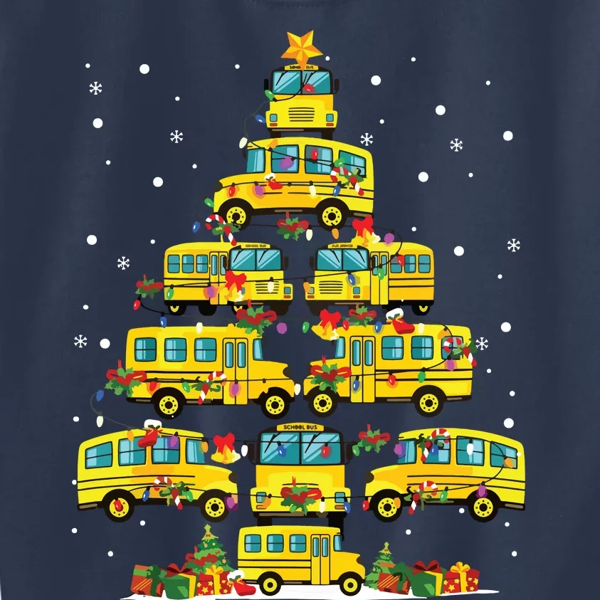 Student Delivery School Bus Driver Christmas Xmas Tree Kids Sweatshirt