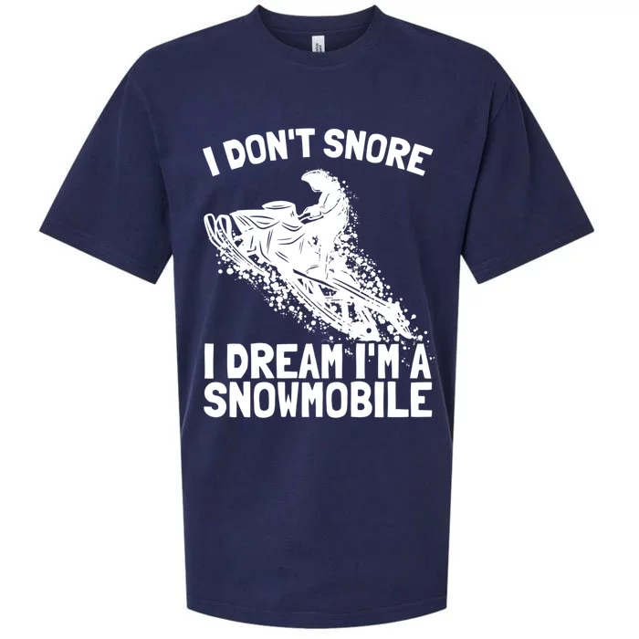 Snowmobile Dream Snore I Snoring Rider Driver Cool Gift Sueded Cloud Jersey T-Shirt