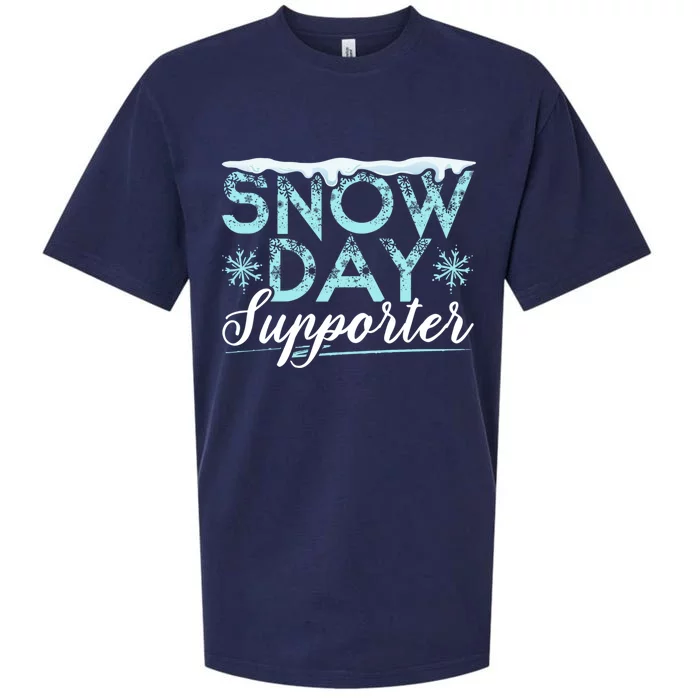 Snow Day Supporter Ice Cold Snowy Winter Season Sueded Cloud Jersey T-Shirt