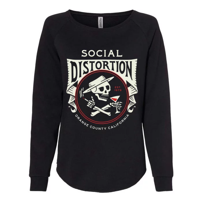 Social Distortion Skelly Circle Womens California Wash Sweatshirt